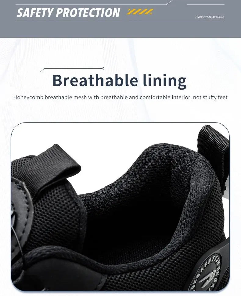 2024 New Rotating Button Anti-puncture Air Cushion Indestructible Work Sneakers