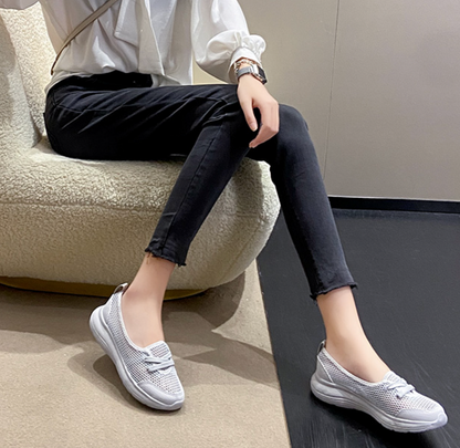 Women's Shoes Summer Flat Sneakers, Breathable Comfortable Light Slip-on