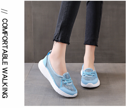 Women's Shoes Summer Flat Sneakers, Breathable Comfortable Light Slip-on