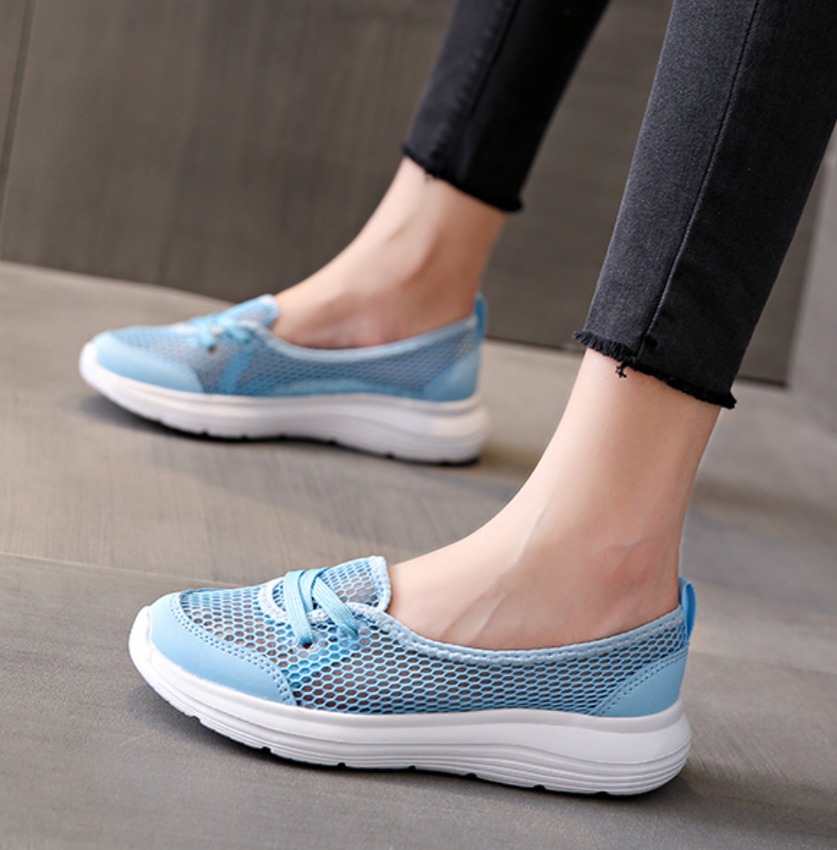 Women's Shoes Summer Flat Sneakers, Breathable Comfortable Light Slip-on