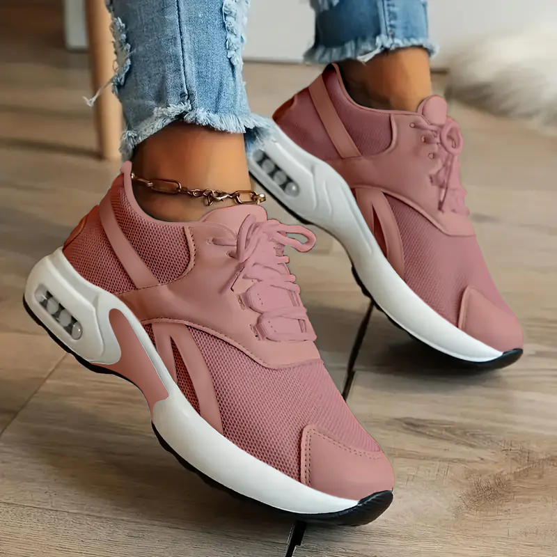 2024 Women's Platform Sneakers Lace Up With Colors, Orthopedic Walking Sneakers