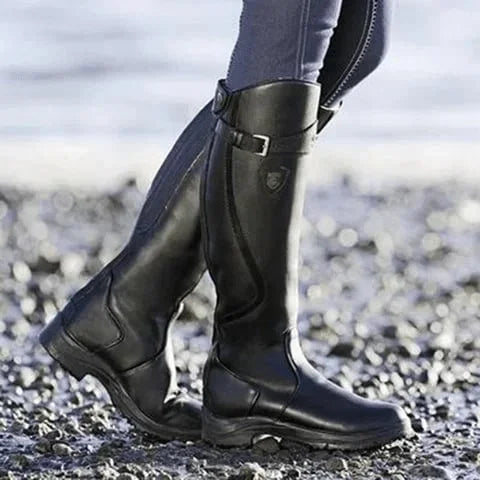 Women's Waterproof High Heel Leather Boots