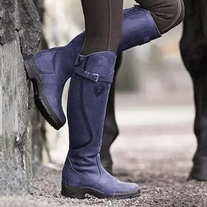 Women's Waterproof High Heel Leather Boots