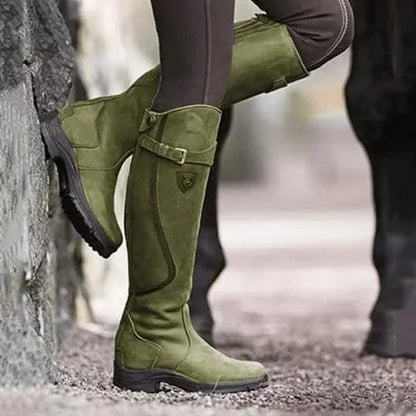 Women's Waterproof High Heel Leather Boots