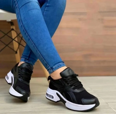 2024 Women's Platform Sneakers Lace Up With Colors, Orthopedic Walking Sneakers